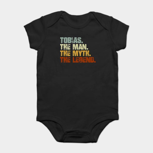 Tobias The Man The Myth The Legend Baby Bodysuit by designbym